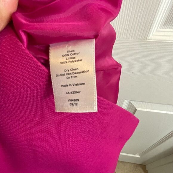 Ann Taylor Women 4P Pink Skirt Back Zip Straight Pencil Knee Length Buttons N2 - Picture 12 of 12